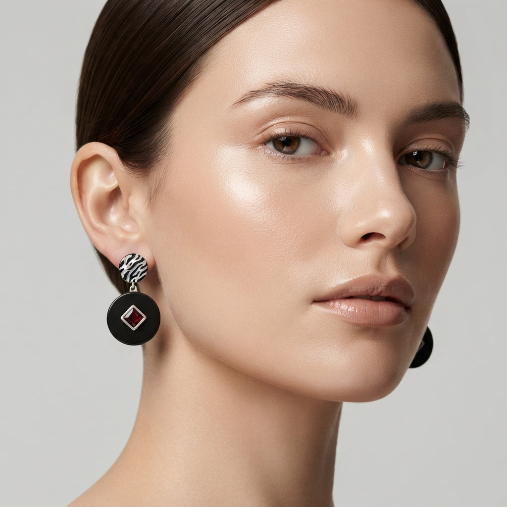 Elegant Sterling Silver Oxidized Stud Jewelry