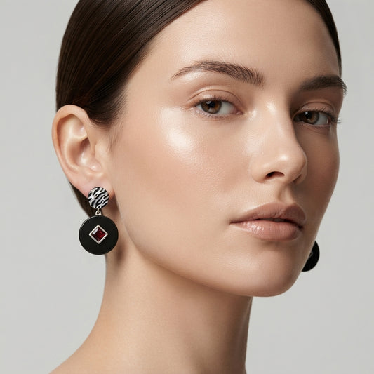 Elegant Sterling Silver Oxidized Stud Jewelry
