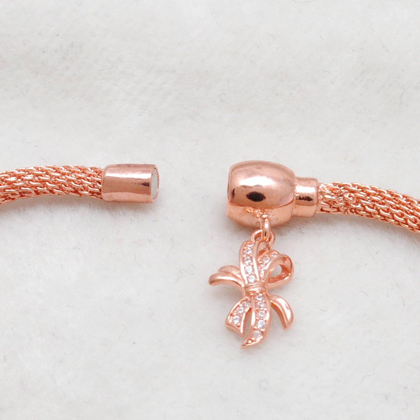 925 Sterling Silver CZ Flower Openable Bracelet – Rose Gold Plated – Handmade Jewelry, Gift for Her