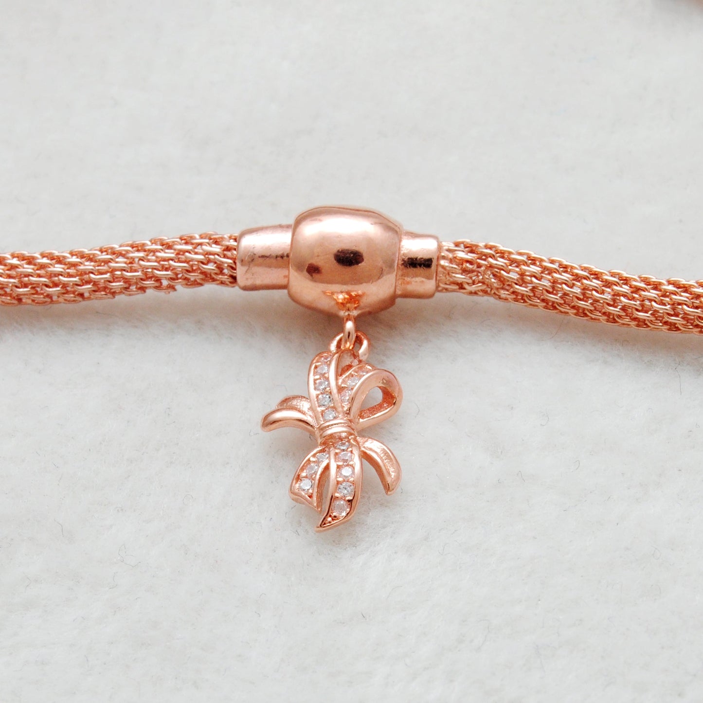 925 Sterling Silver CZ Flower Openable Bracelet – Rose Gold Plated – Handmade Jewelry, Gift for Her