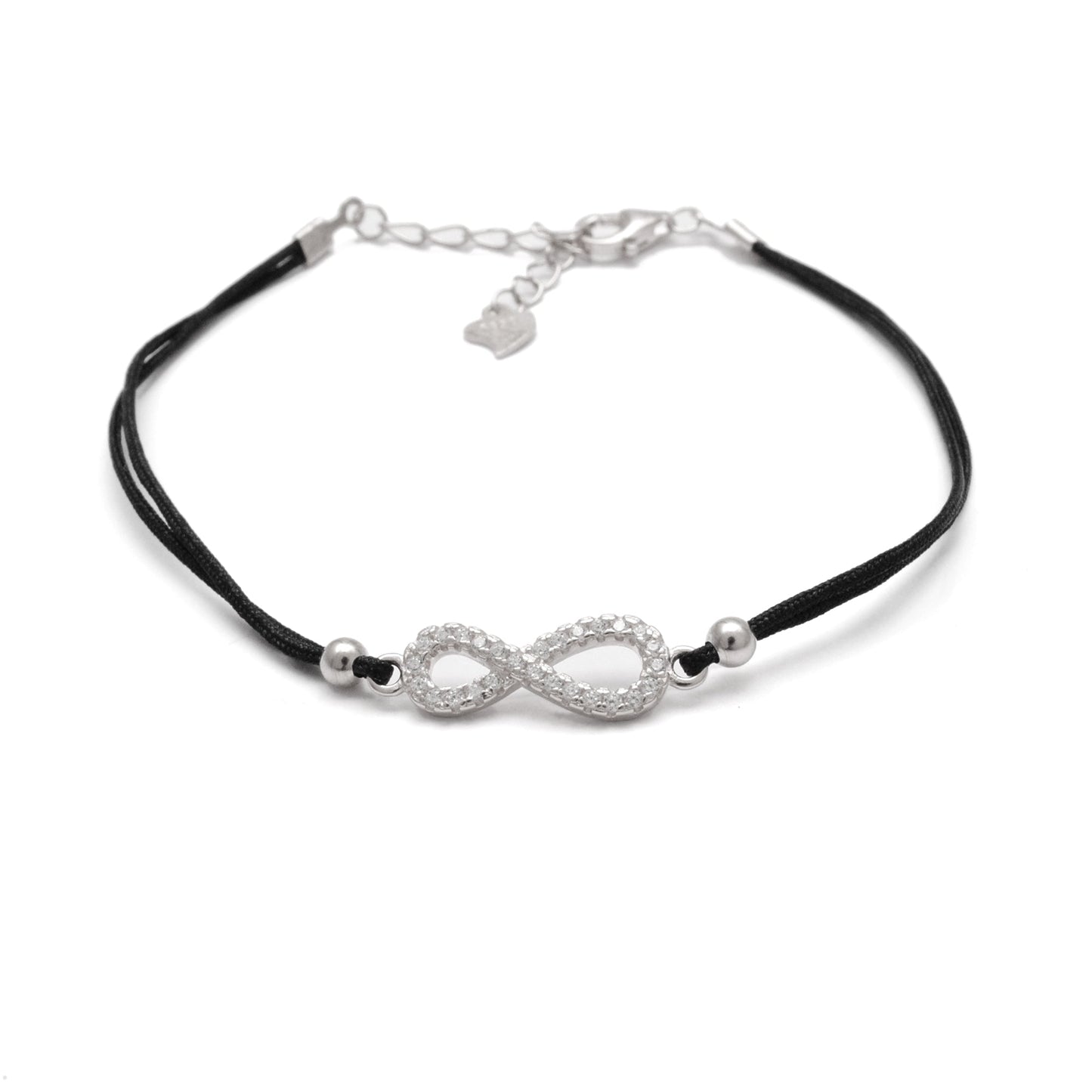 925 Sterling Silver Infinity CZ Bracelet, 8-Inch, Rose Gold & Silver Plated, Symbolic Jewelry