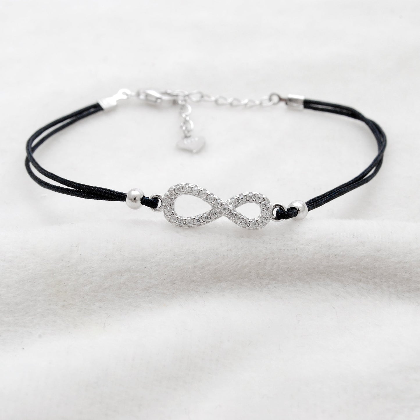 925 Sterling Silver Infinity CZ Bracelet, 8-Inch, Rose Gold & Silver Plated, Symbolic Jewelry