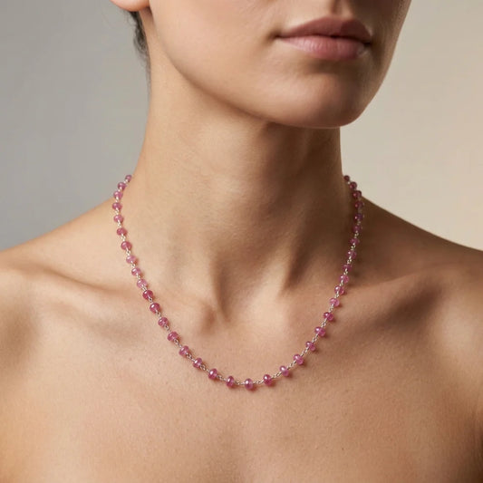 Elegant Handmade Ruby Necklace with 925 Sterling Silver Chain