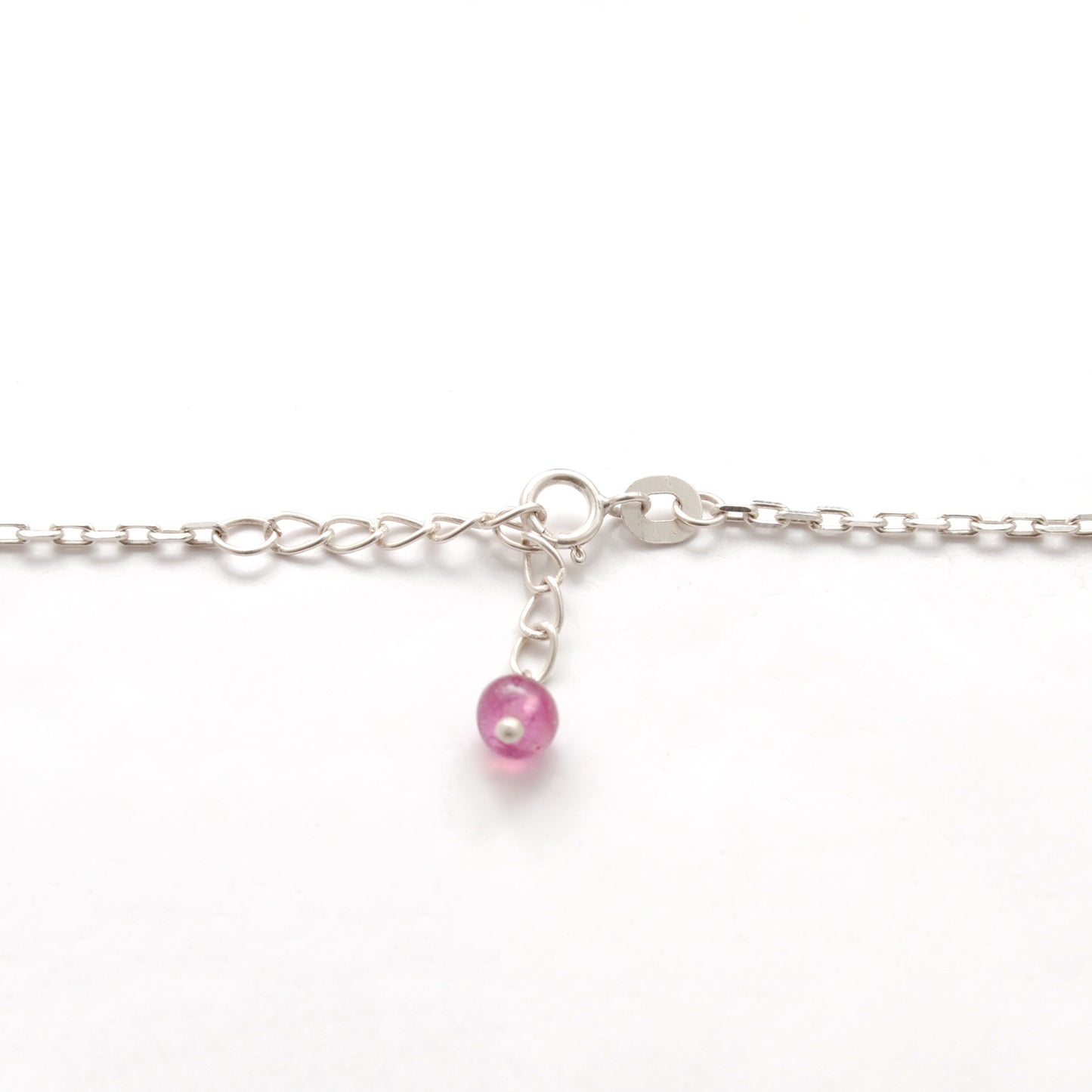 "Elegant handmade ruby necklace with 925 sterling silver chain, dainty red gemstone jewelry for women."