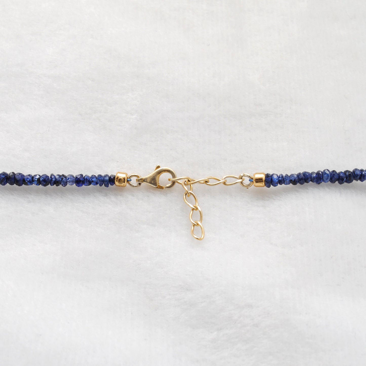 Elegant Blue Sapphire Necklace with Rose-Cut Diamond – Sterling Silver
