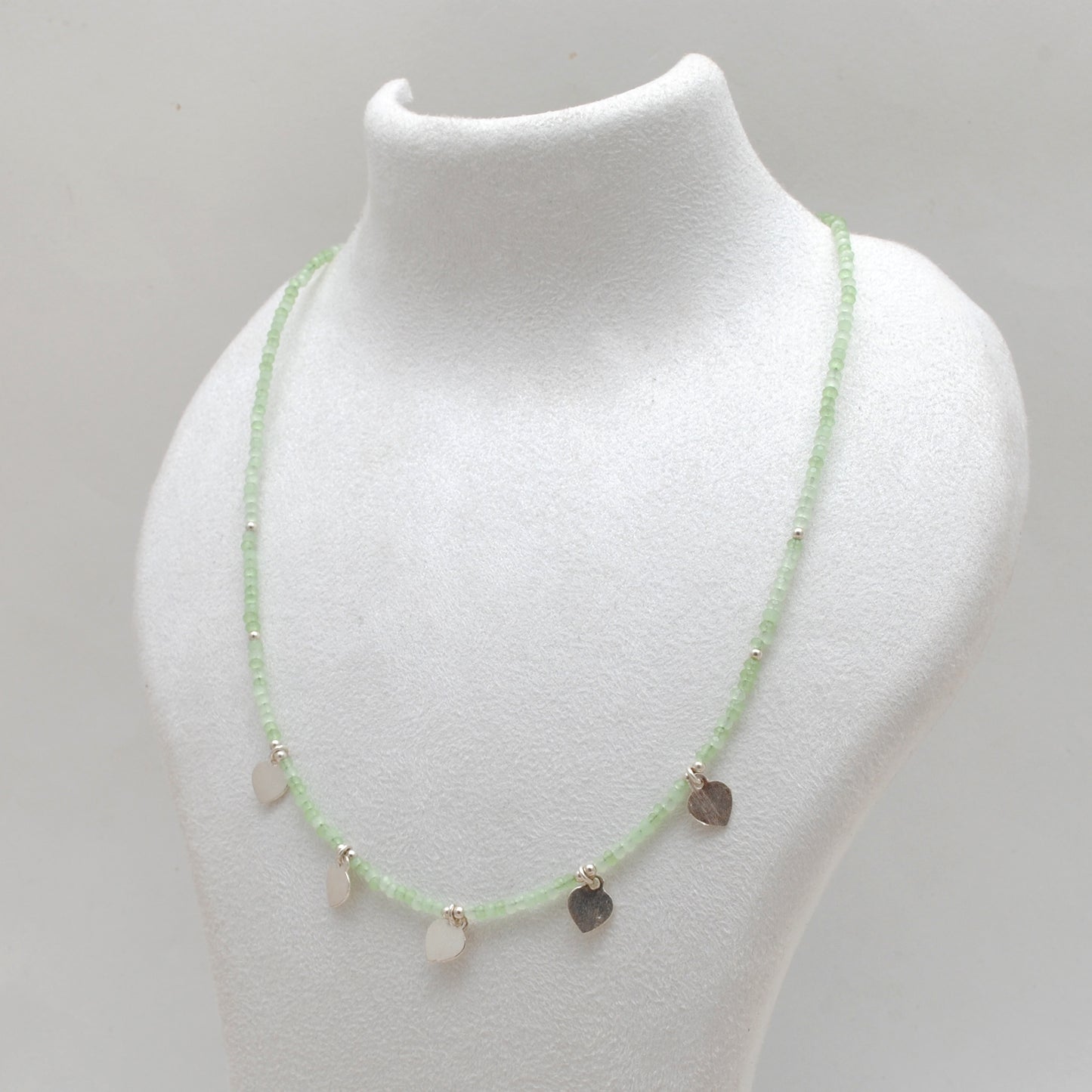 Prehnite Beads Necklace | Handmade Green Gemstone Jewelry | Delicate Necklace Gift for Women