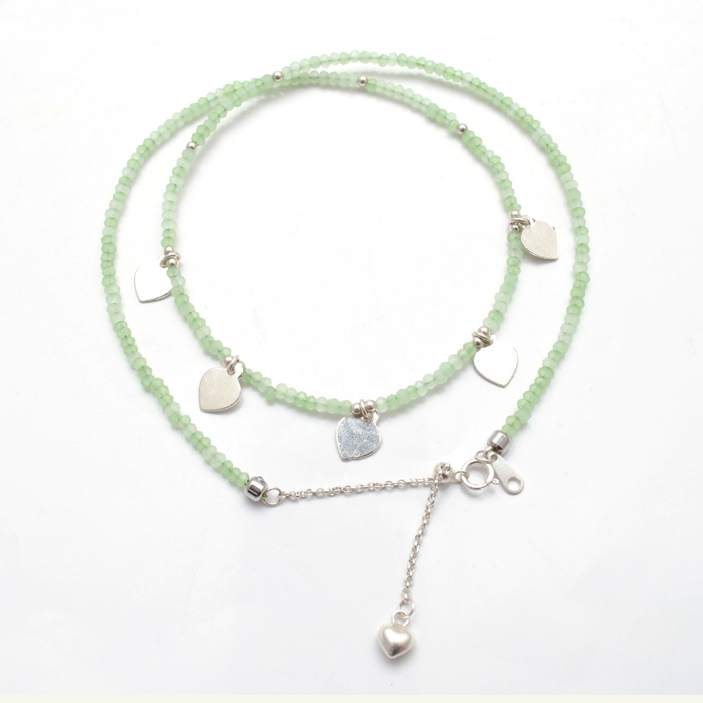 Prehnite Beads Necklace | Handmade Green Gemstone Jewelry | Delicate Necklace Gift for Women