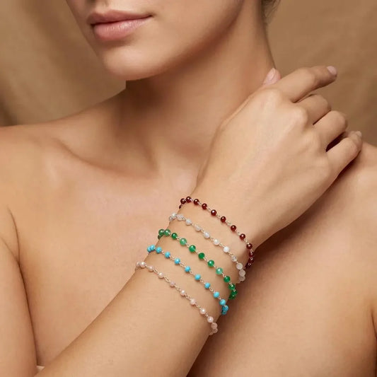925 Sterling Silver Radiance Bracelet – Chalcedony & Onyx