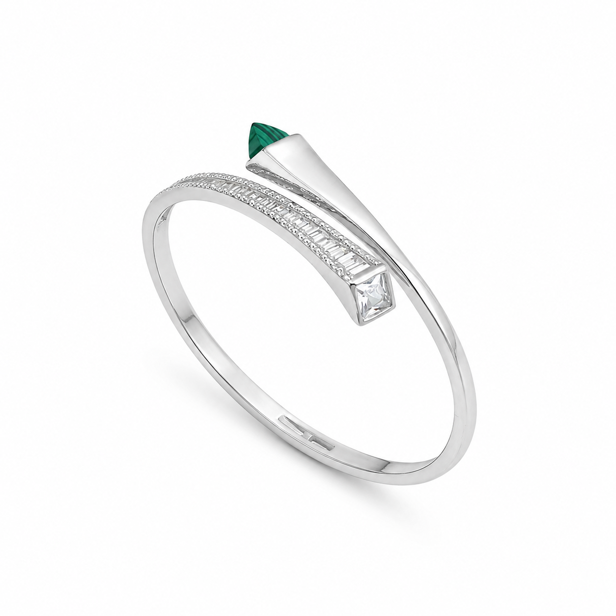 Asymmetric Geometric Tapered Sterling Silver Cuff Bracelet