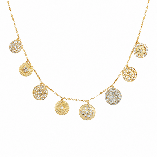 Celestial Multi Charm Gold Necklace