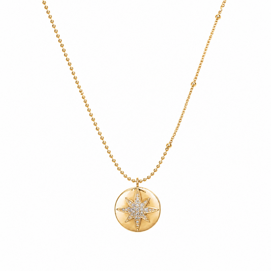 Celestial Star Gold Pendant Necklace