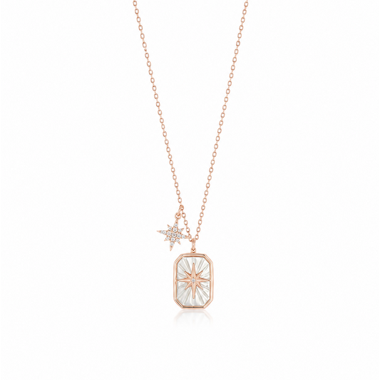 Celestial Starburst Pendant Cubic Zirconia Chain