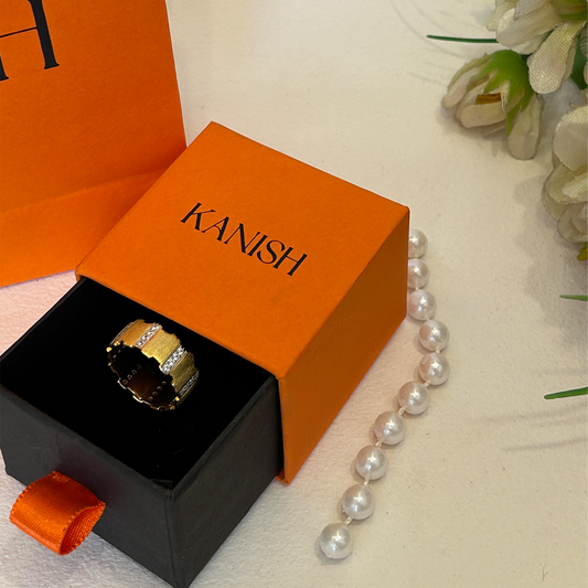 Classic Textured Segmented Brick Band Ring