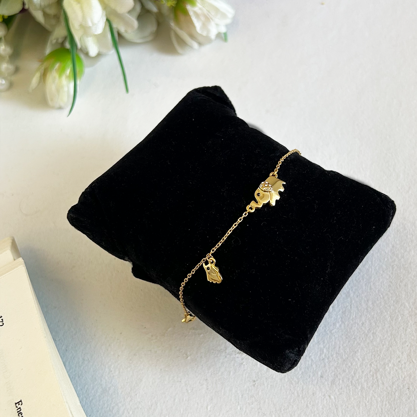 Dainty Lucky Elephant Motif Yellow Gold Plated Chain