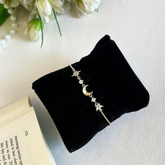 Dainty Starburst and Moon Motif Chain