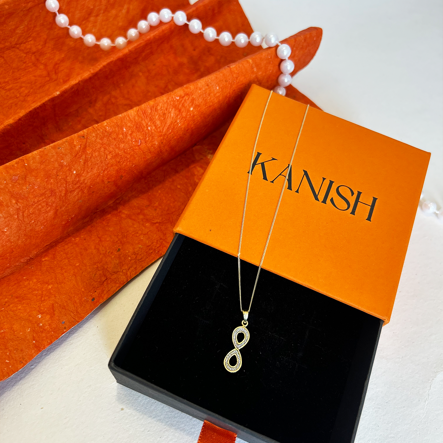 Gold Pave Crystal Infinity Symbol Pendant Necklace