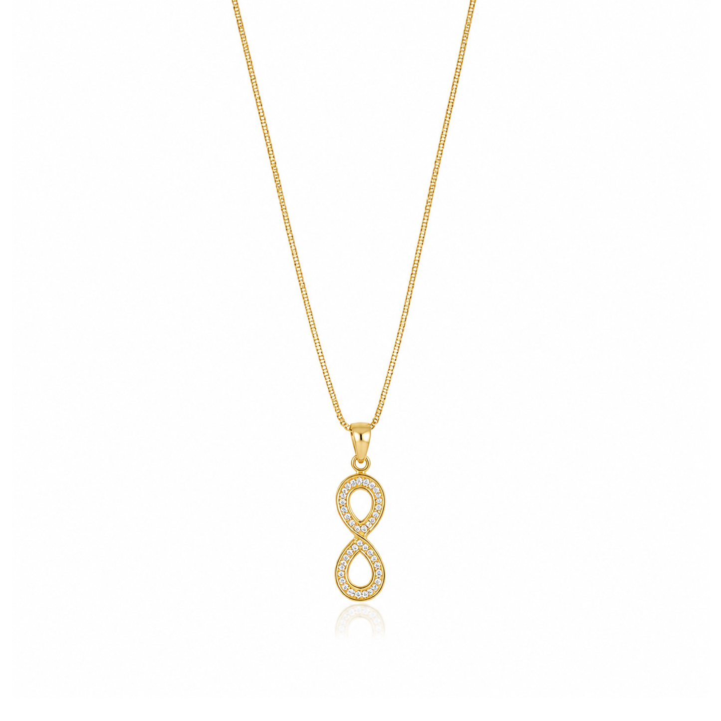 Gold Pave Crystal Infinity Symbol Pendant Necklace
