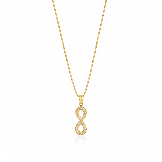 Gold Pave Crystal Infinity Symbol Pendant Necklace