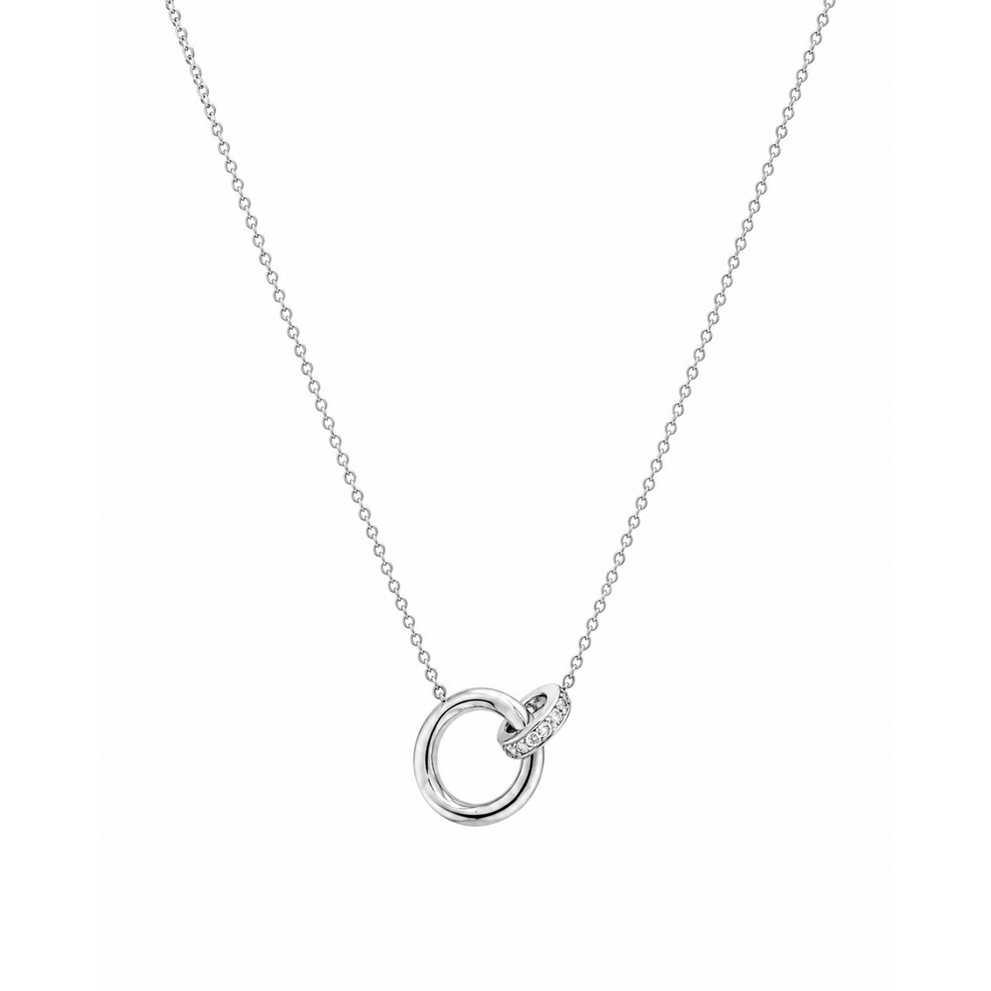Intertwined Circle Sterling Silver Pendant Necklace