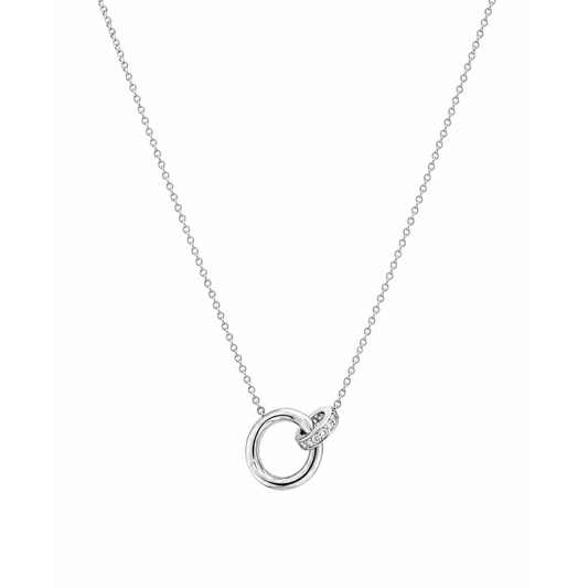 Intertwined Circle Sterling Silver Pendant Necklace