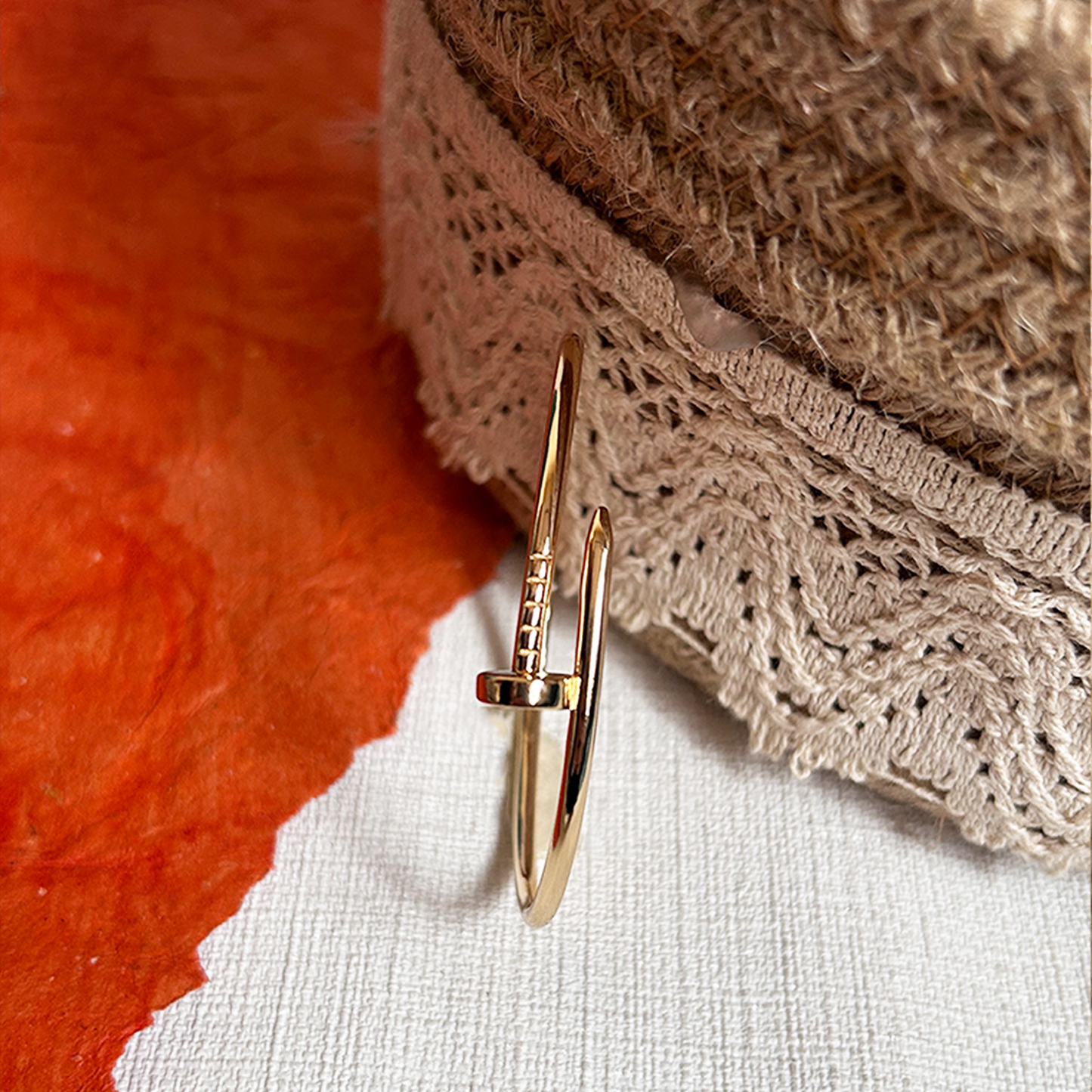 Minimalist Curved Nail Sterling Silver Bracelet