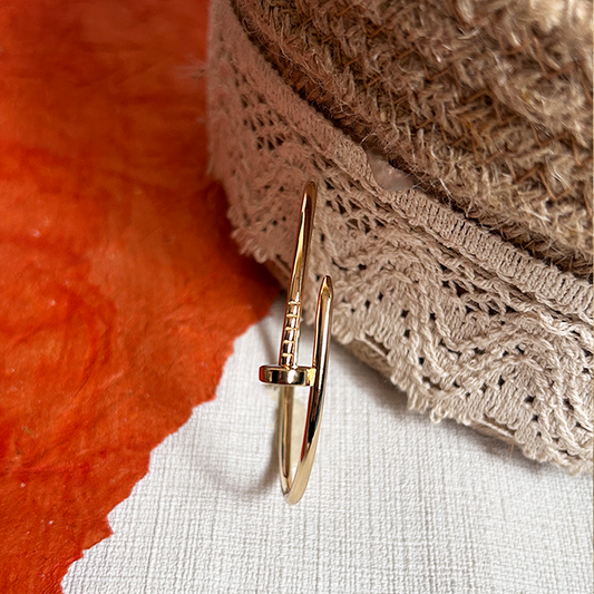 Minimalist Curved Nail Sterling Silver Bracelet