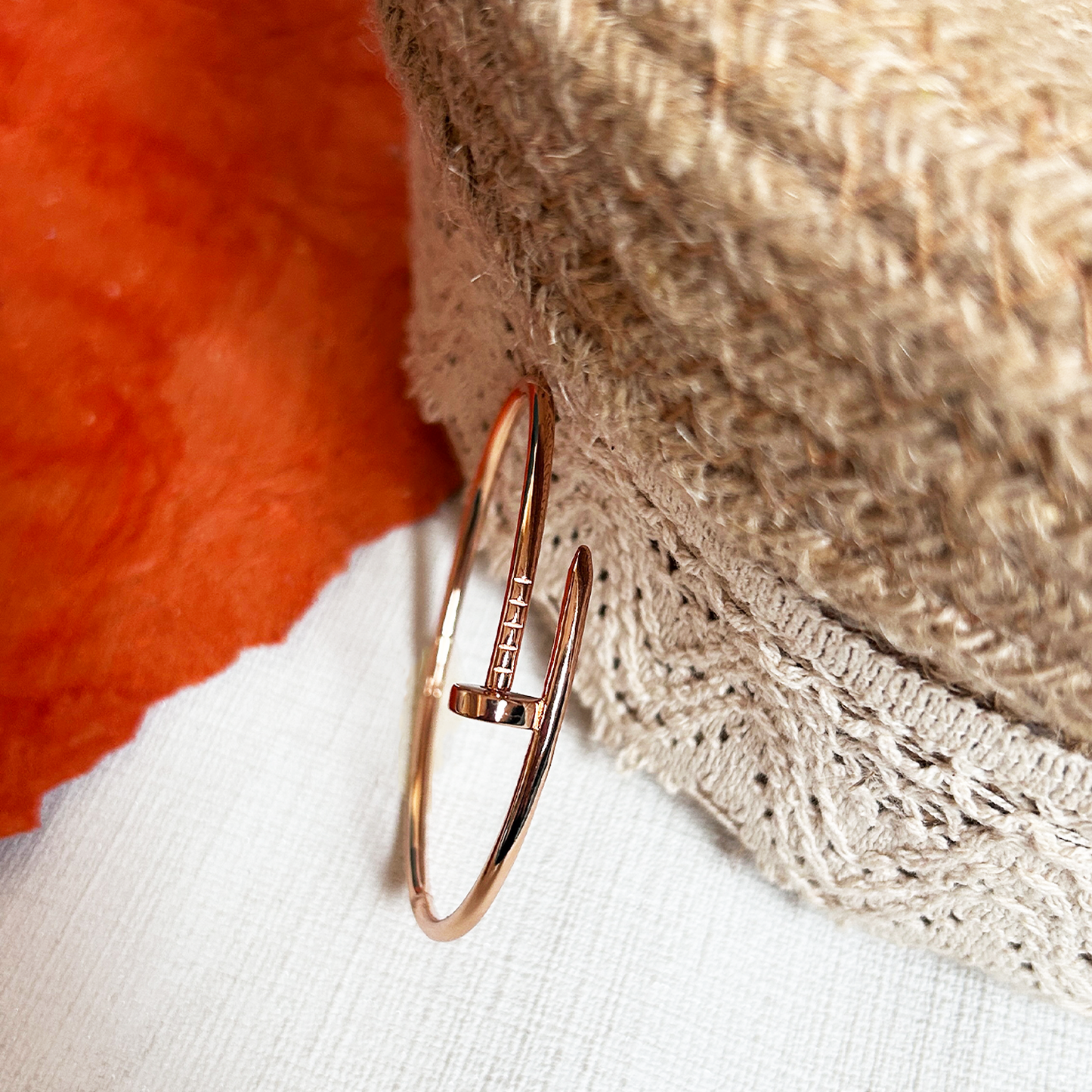 Minimalist Curved Nail Sterling Silver Bracelet