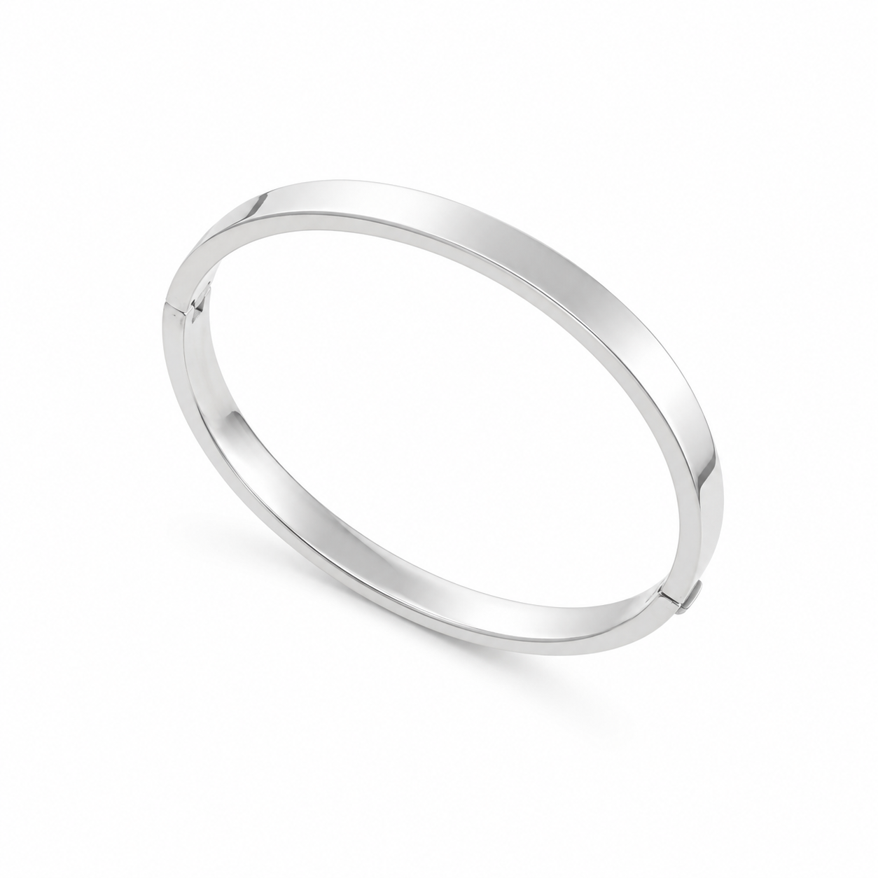 Minimalist Flat Band Sterling Silver Structured Bracelet