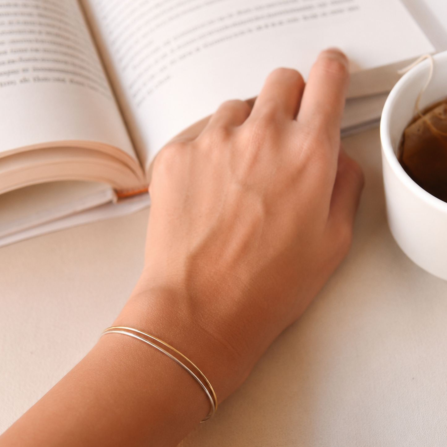 Minimalist Mixed-Metal Plated Wire Bracelets
