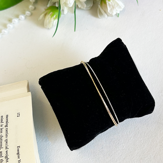 Minimalist Mixed-Metal Plated Wire Bracelets