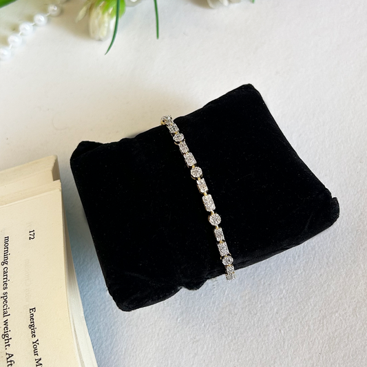 Multi-Shape Cz Shimmering Tennis Bracelet