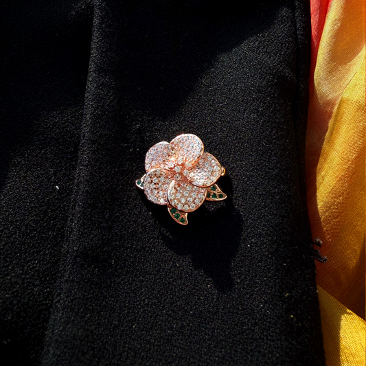 Royal Blossom Pave Crystal Flower Brooch