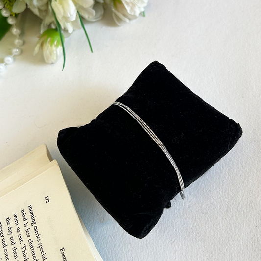 Triple Strand Delicate Silver Layering Chain Bracelet