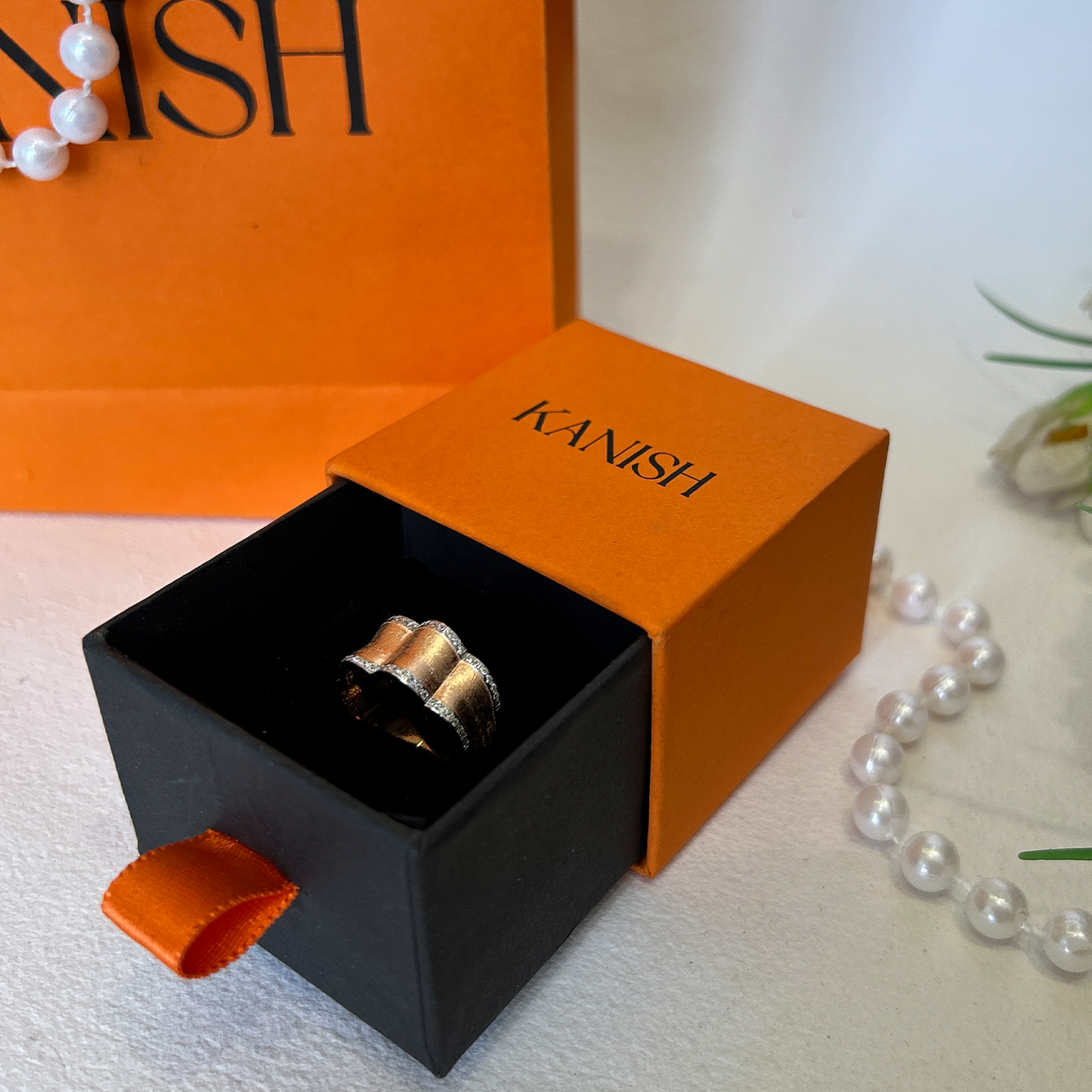 Wavy Textured Sterling Statement Ring