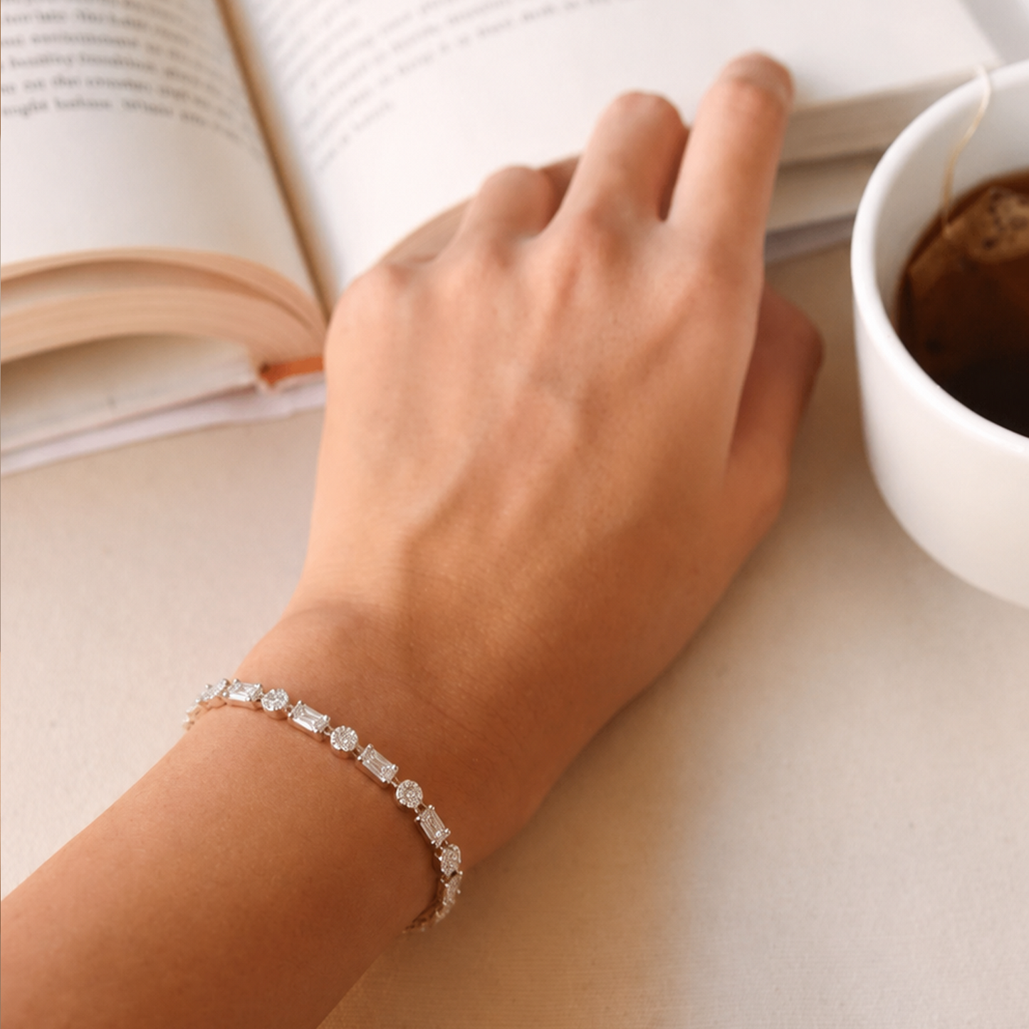 Multi-Shape Cz Shimmering Tennis Bracelet
