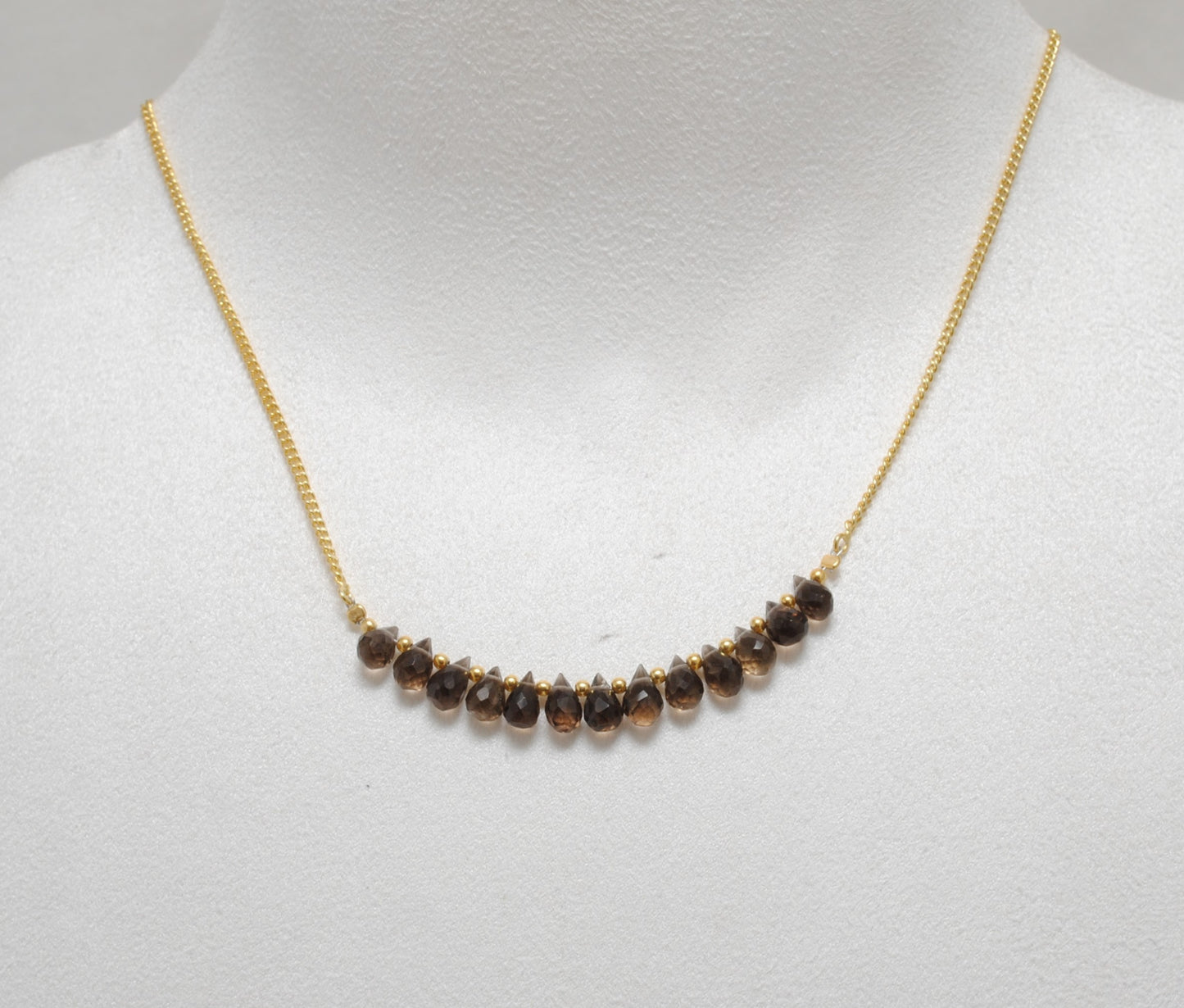 Kanish 925 Sterling Silver Natural Smoky Quartz 18" Pendant Necklace
