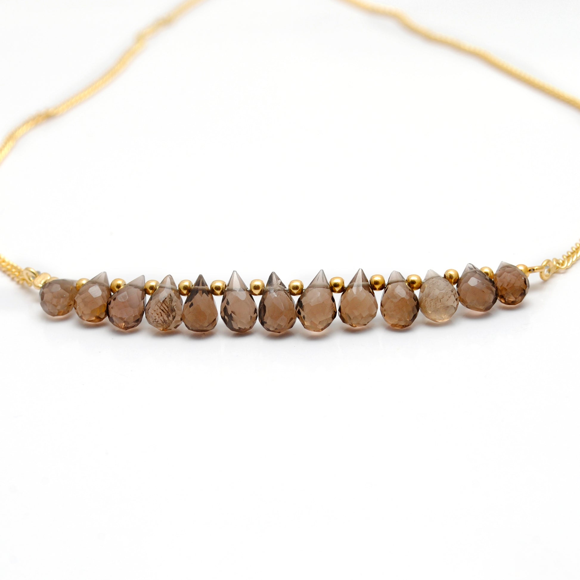 Kanish 925 Sterling Silver Natural Smoky Quartz 18" Pendant Necklace