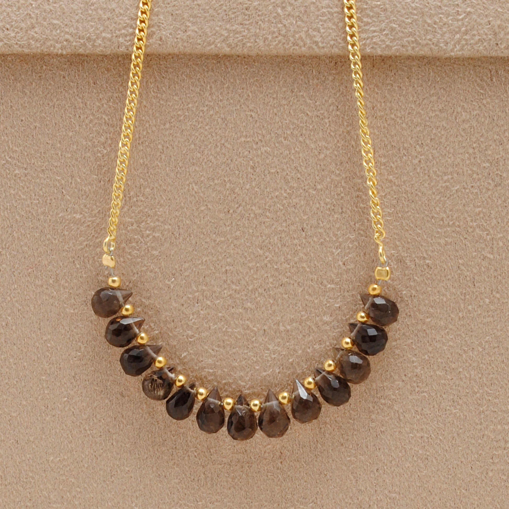 Kanish 925 Sterling Silver Natural Smoky Quartz 18" Pendant Necklace