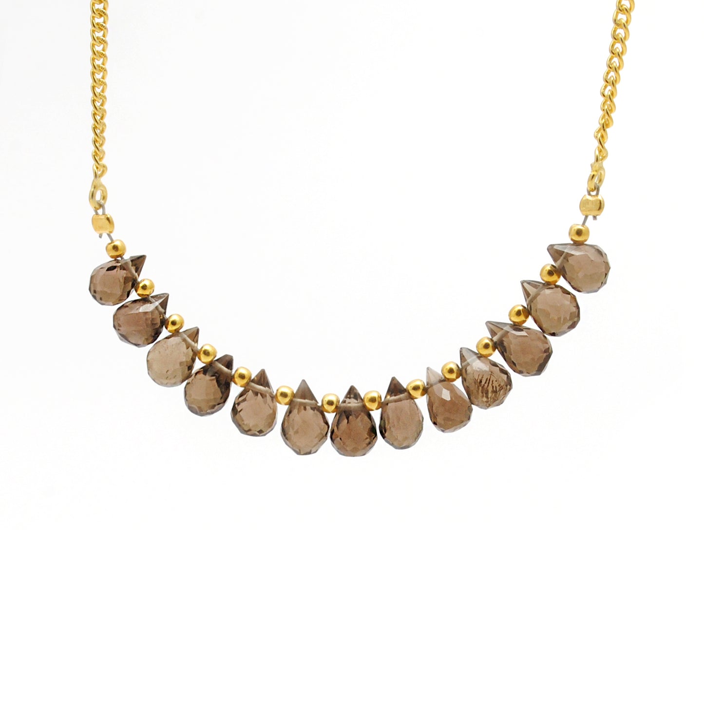 Kanish 925 Sterling Silver Natural Smoky Quartz 18" Pendant Necklace