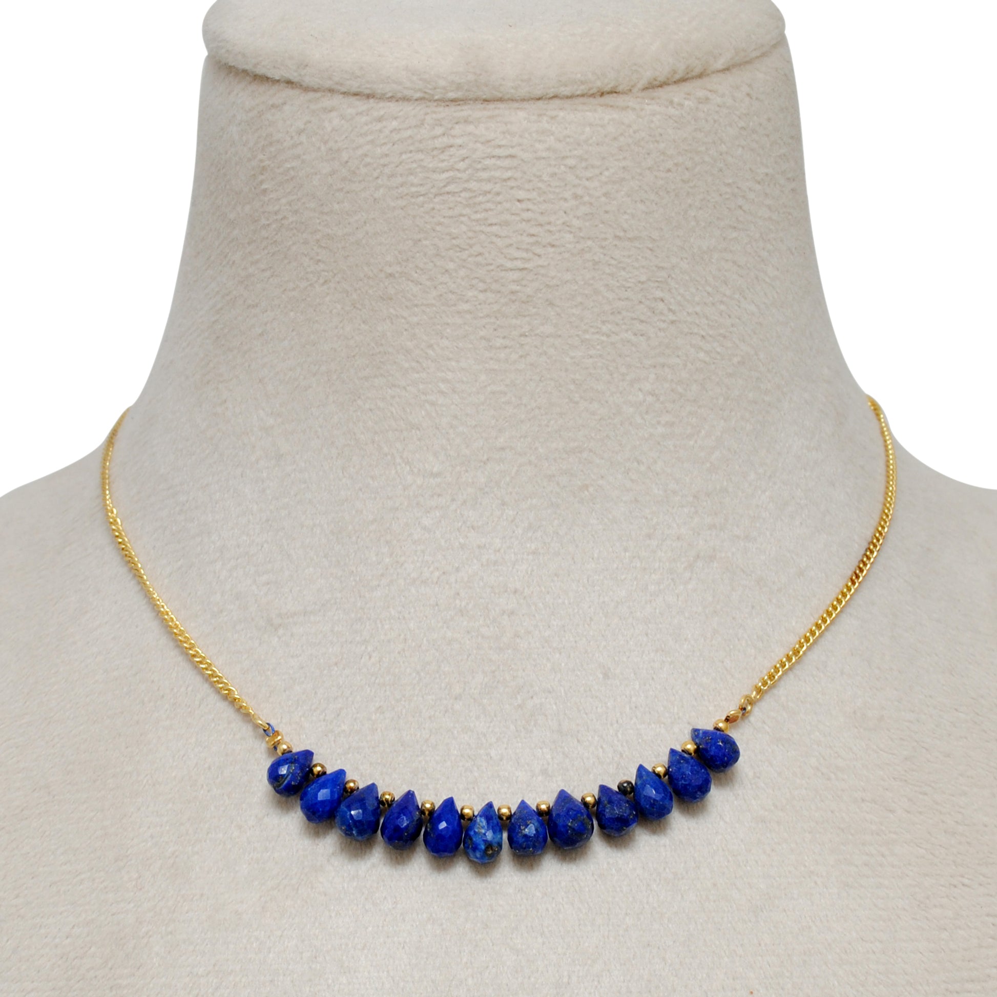 Kanish 925 Sterling Silver Natural Lapis Lazuli 18" Pendant Necklace