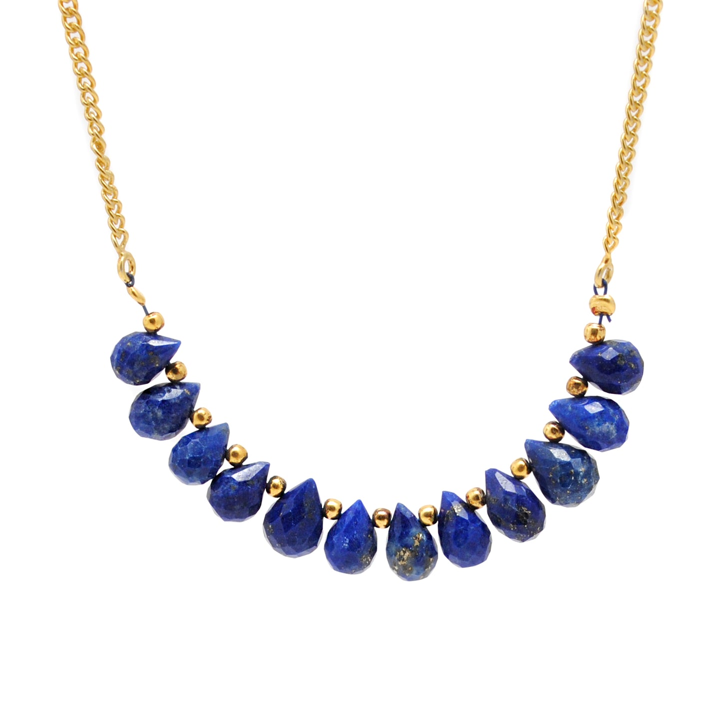 Kanish 925 Sterling Silver Natural Lapis Lazuli 18" Pendant Necklace