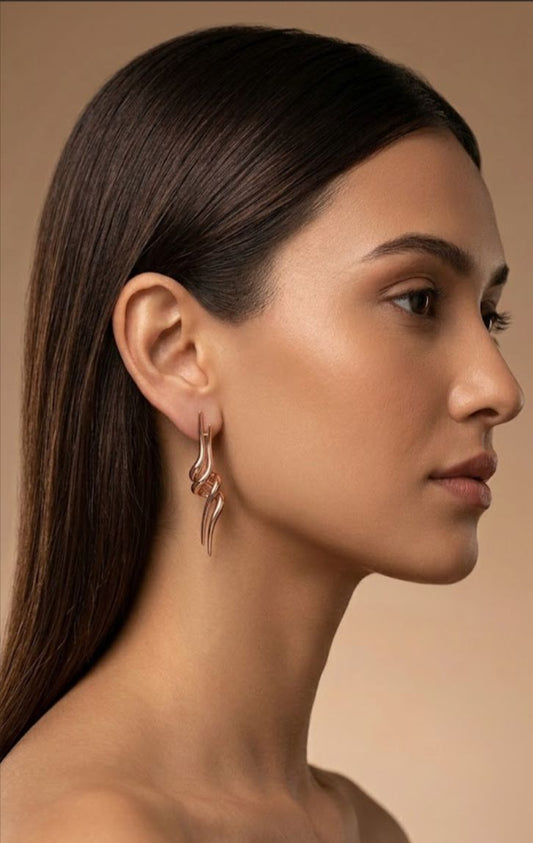 Rose Gold Handmade dangle Stud Earring