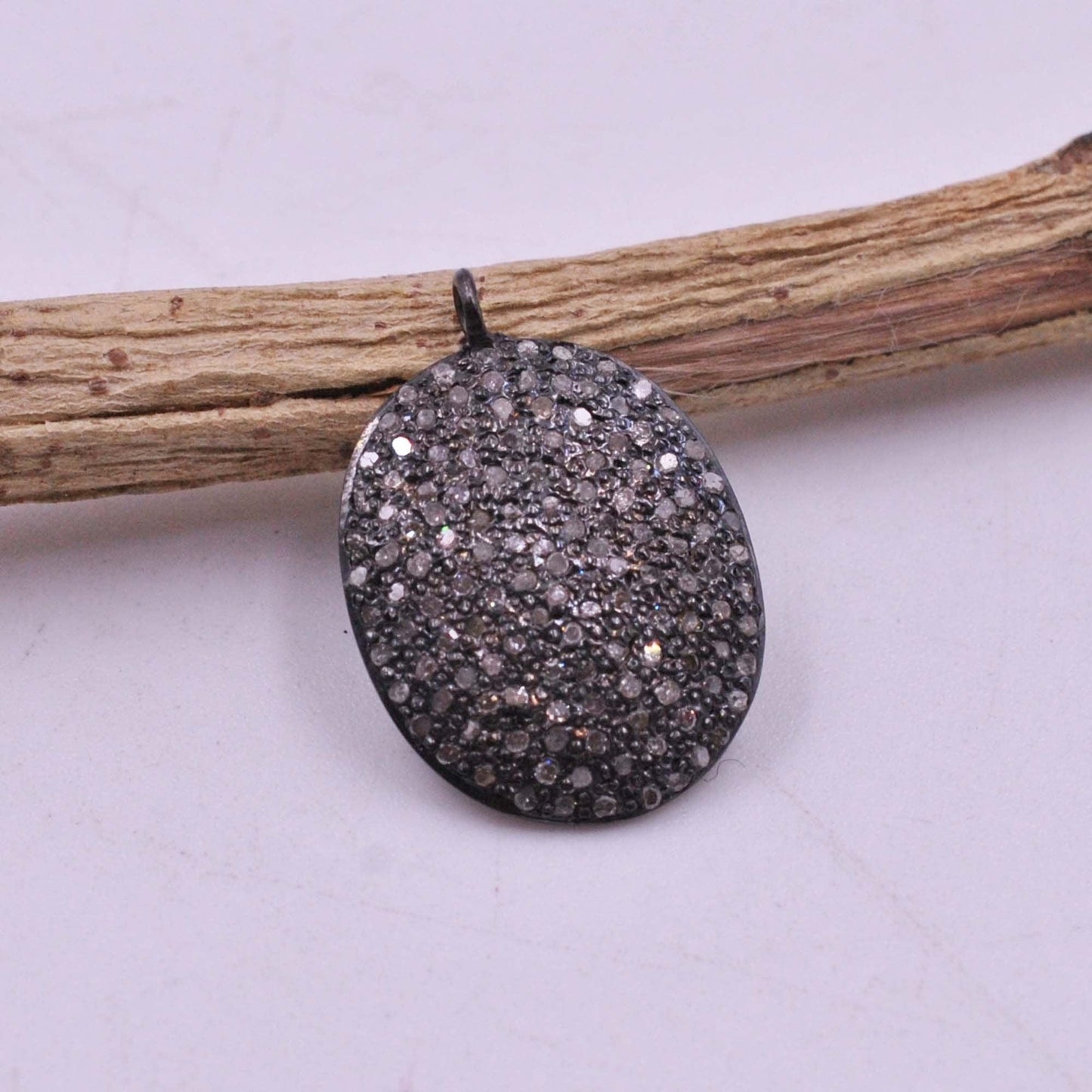 925 Sterling Silver Pave Diamond Pendant - Kanish