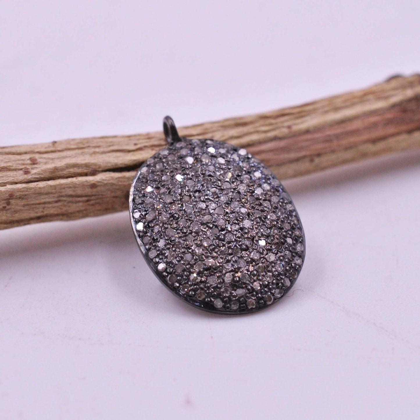 925 Sterling Silver Pave Diamond Pendant Kanish
