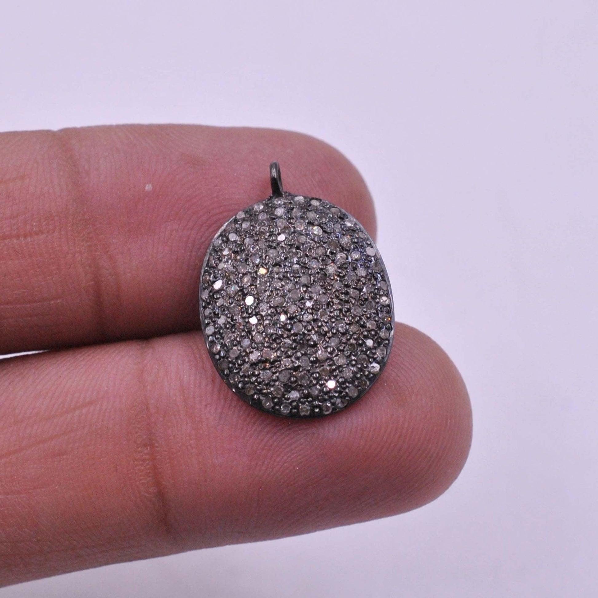 925 Sterling Silver Pave Diamond Pendant Kanish