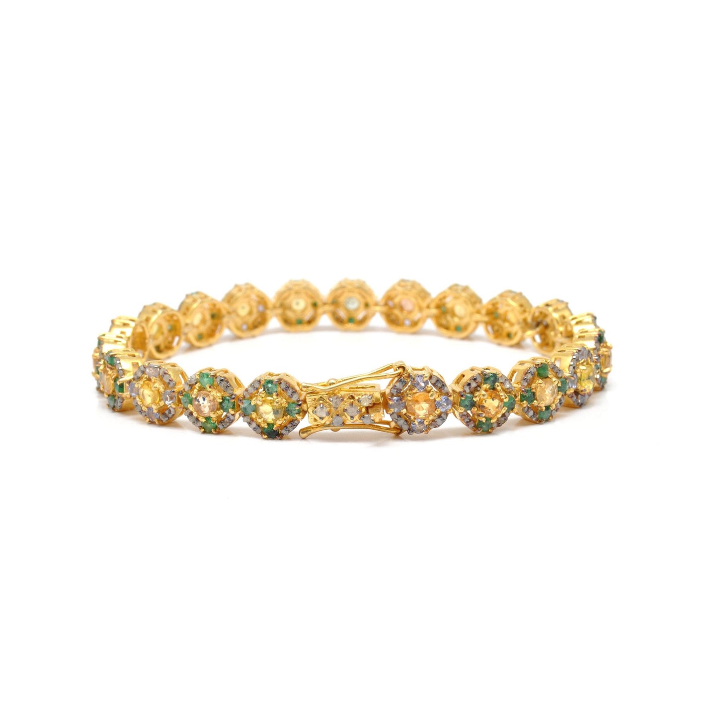 Victorian Diamond Multi Stone Silver Bracelet Kanish