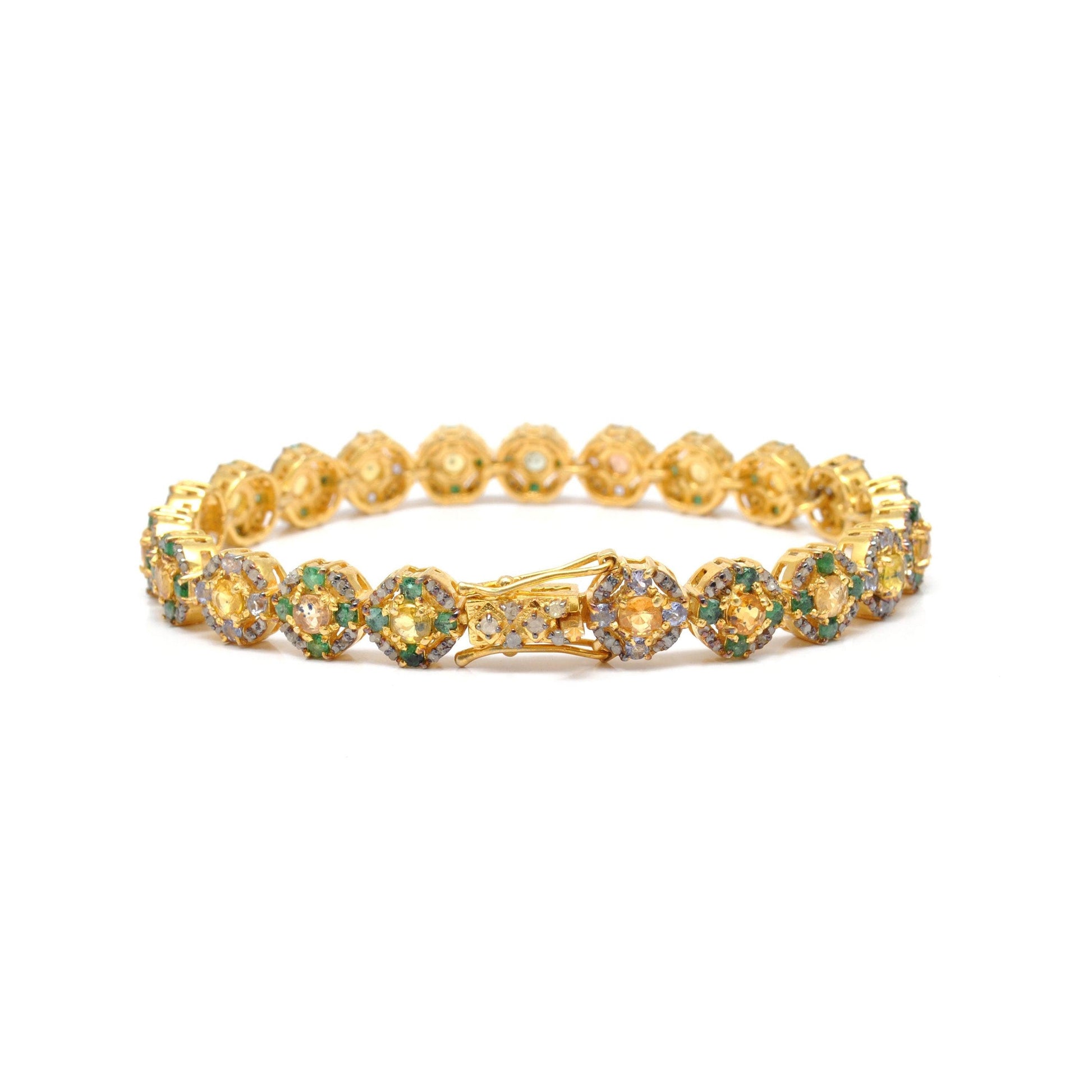 Victorian Diamond Multi Stone Silver Bracelet Kanish