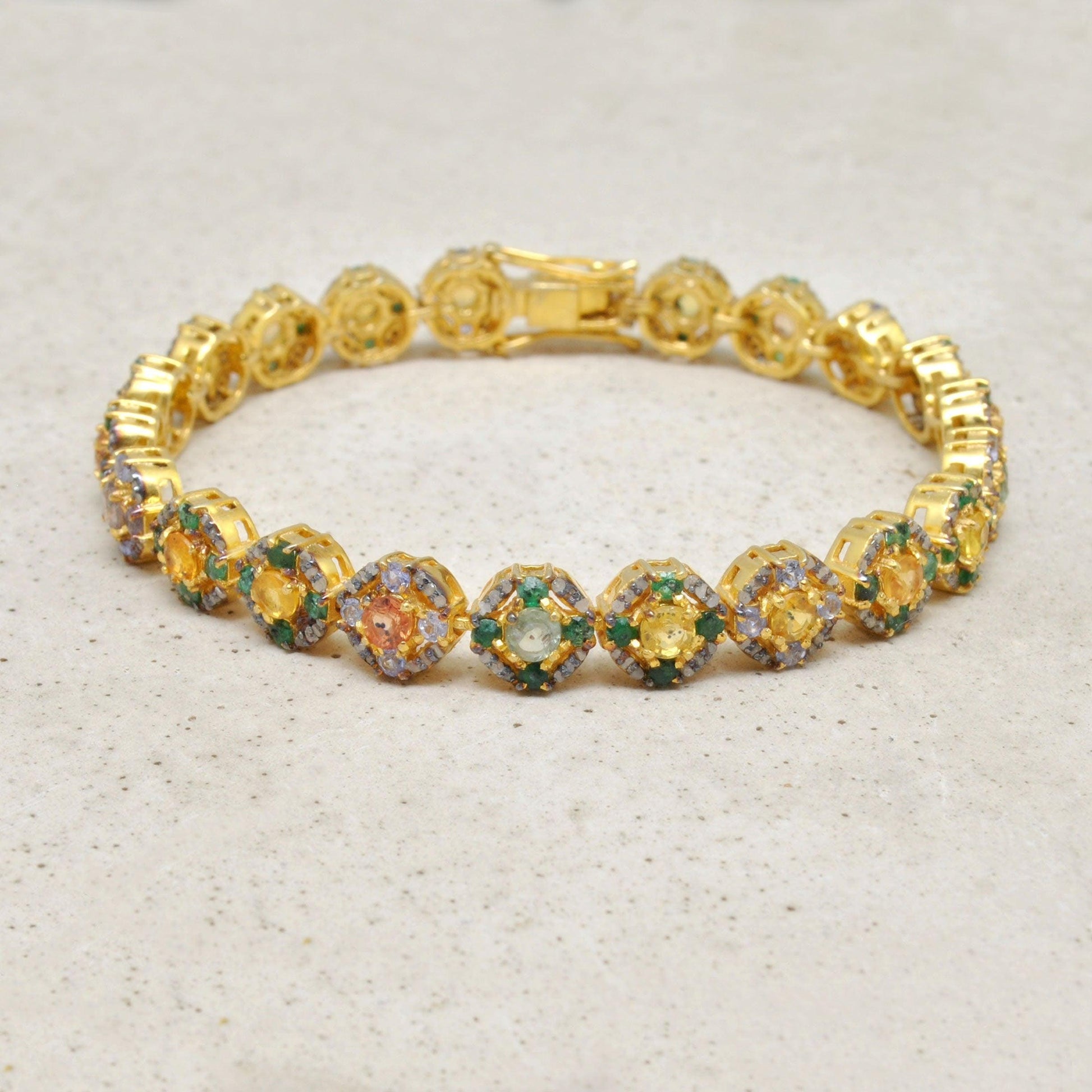 Victorian Diamond Multi Stone Silver Bracelet Kanish