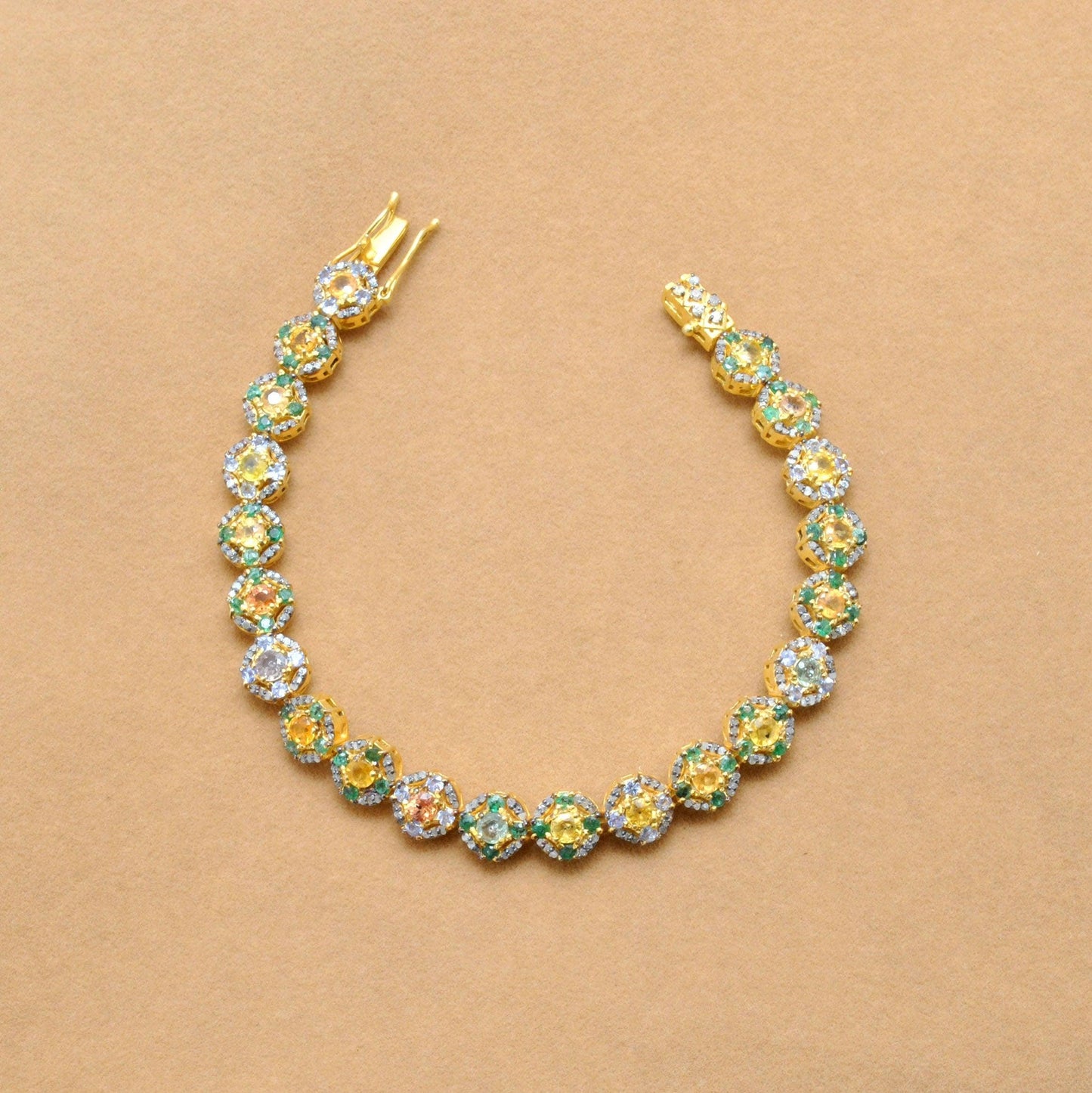 Victorian Diamond Multi Stone Silver Bracelet Kanish