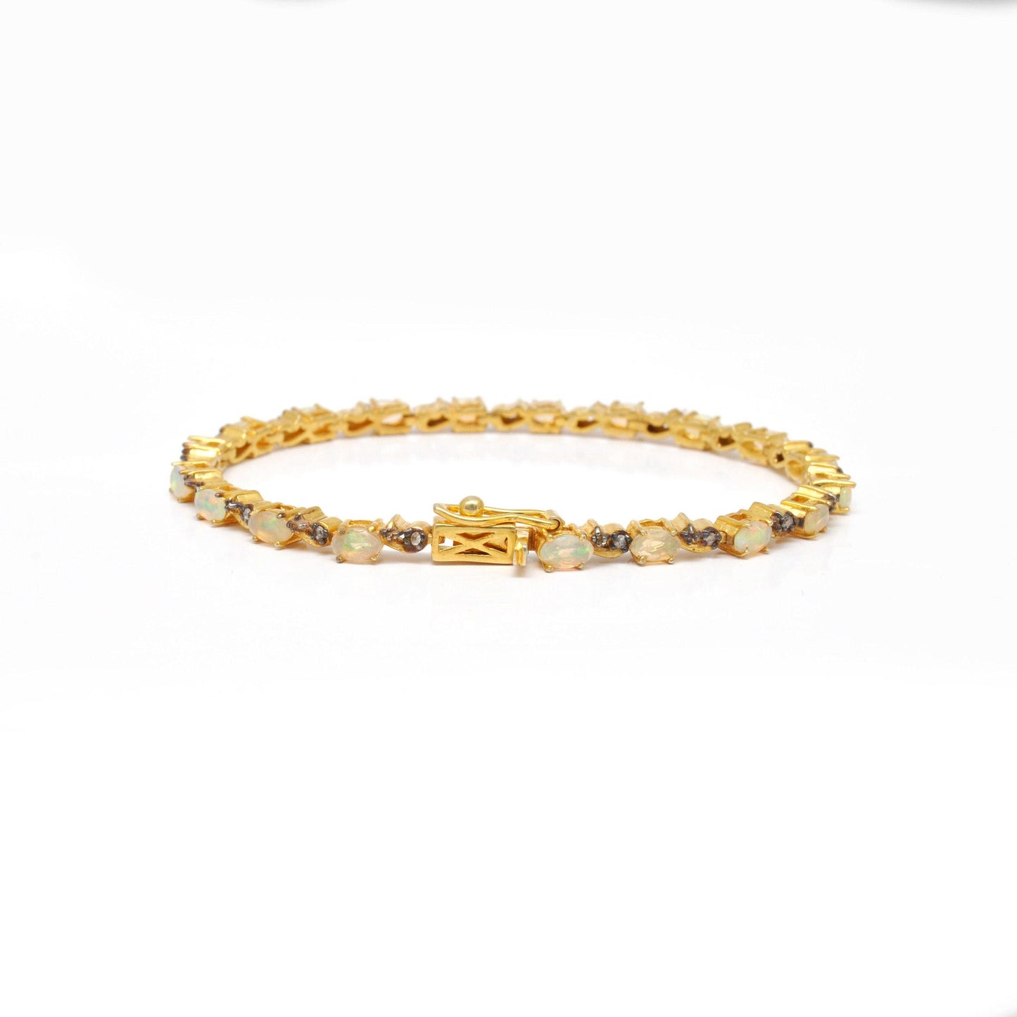 Opal Diamond Tennis Bracelet Bracelet Birthstone Jewelry Kanish